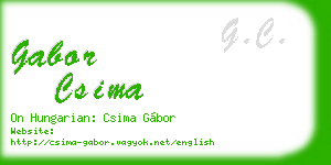 gabor csima business card